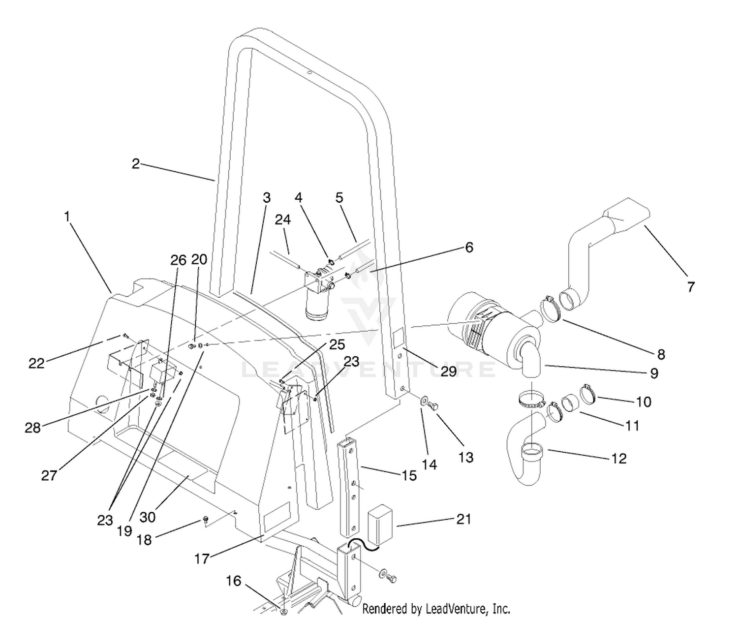 Center Shroud and Air Cleaner Assembly