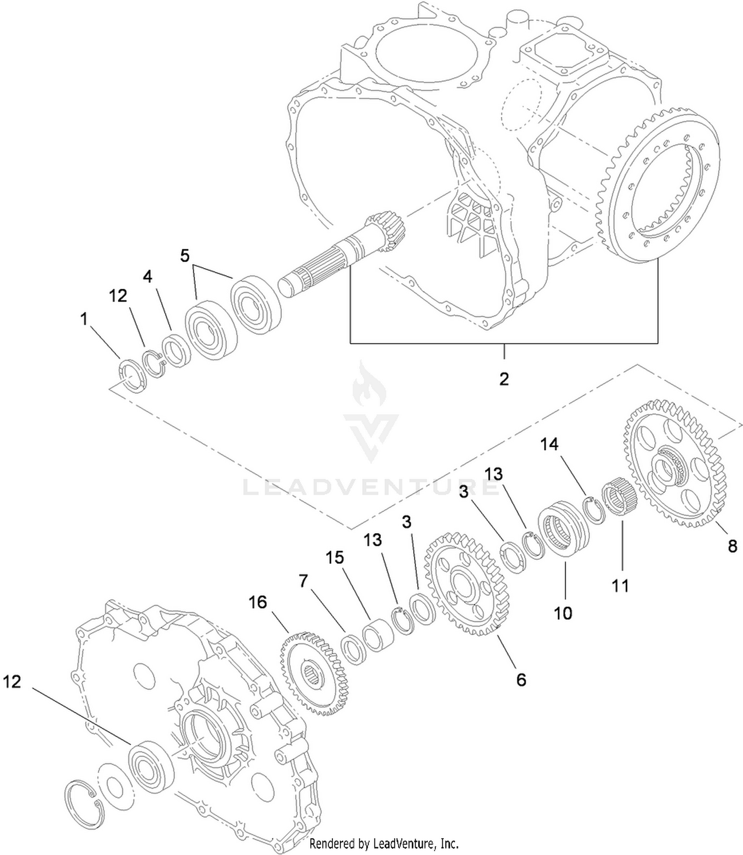 Countershaft Assembly  4 Wheel Drive Transaxle Assembly No. 115-2175