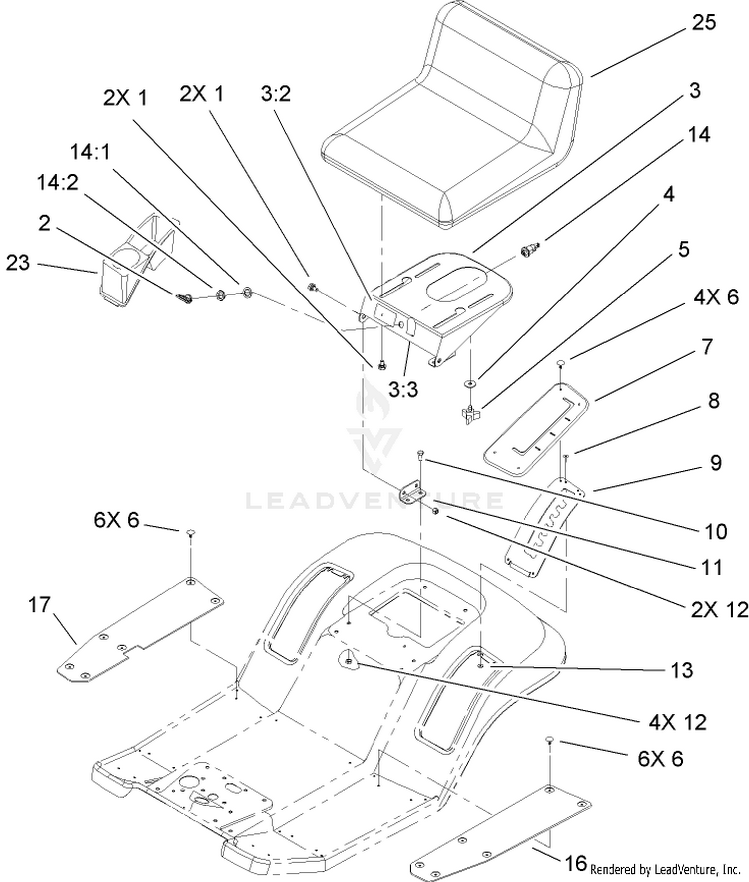 Rear Body and Seat Assembly