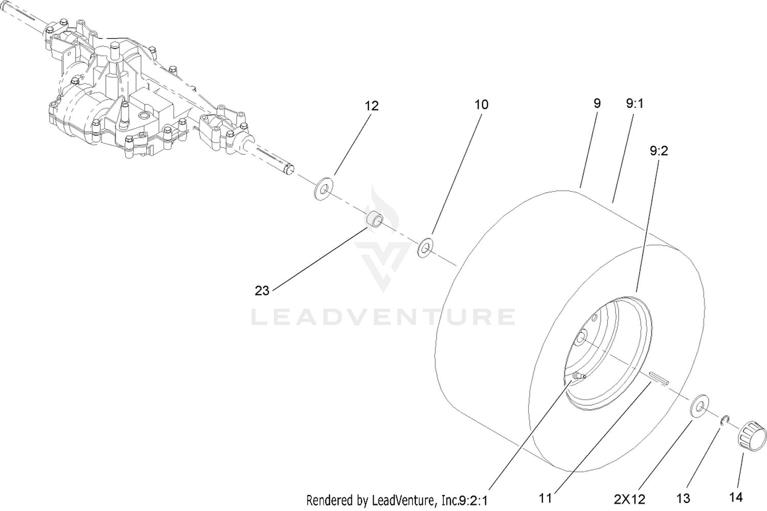 Rear Wheel and Tire Assembly