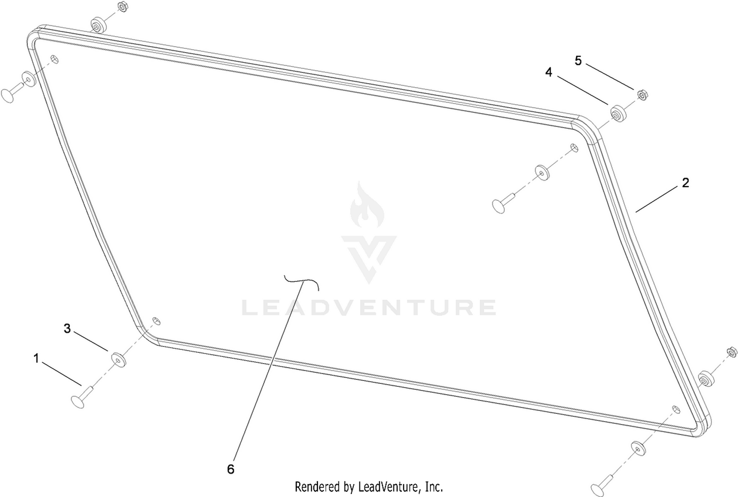 Lower Windshield Glass Assembly No. 115-5565