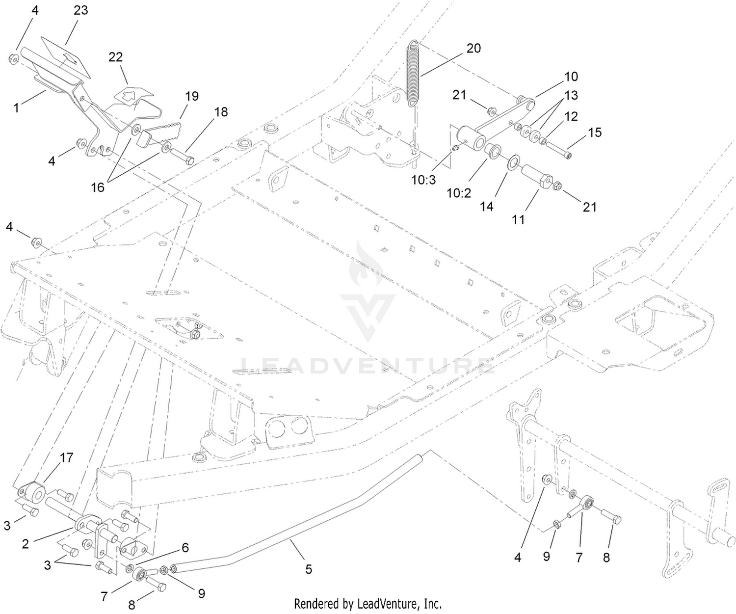 Neutral and Traction Pedal Assembly