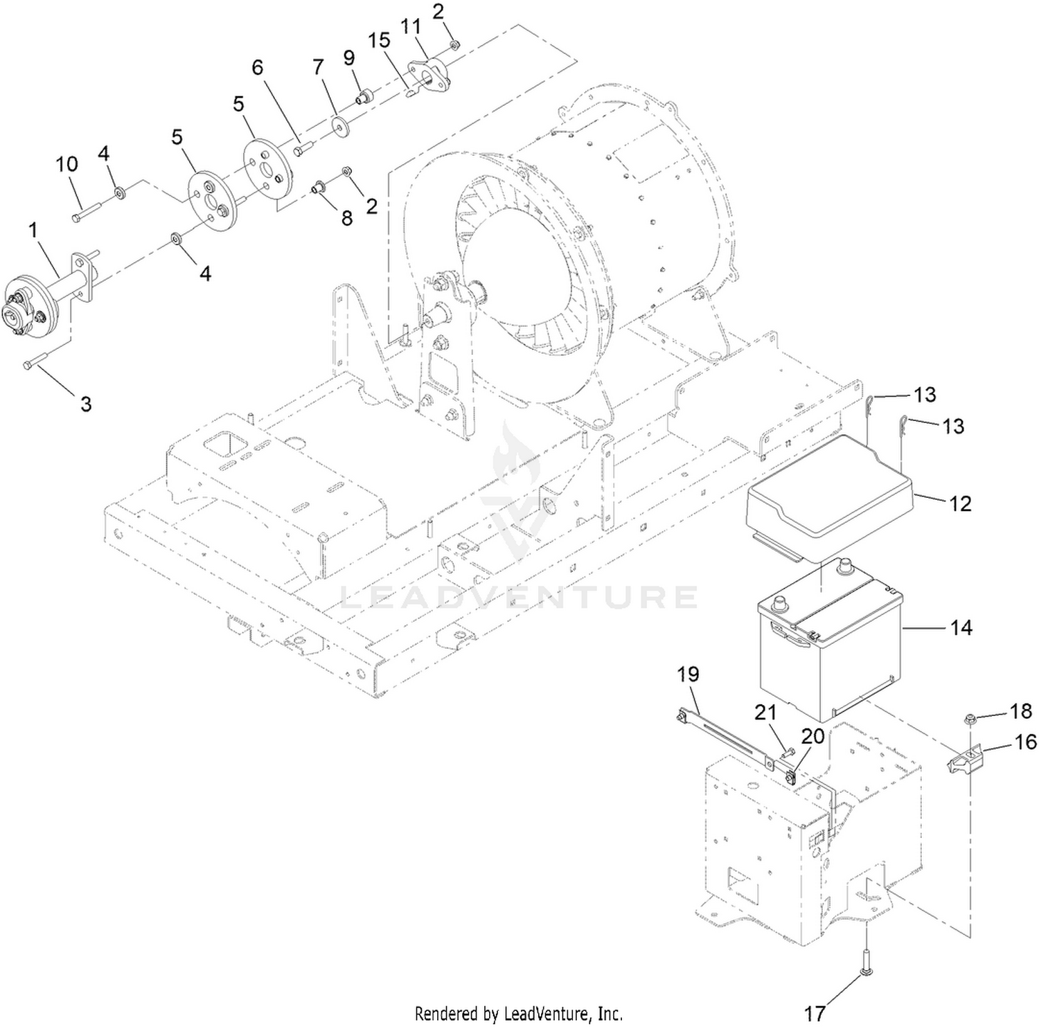 Driveshaft and Battery Assembly