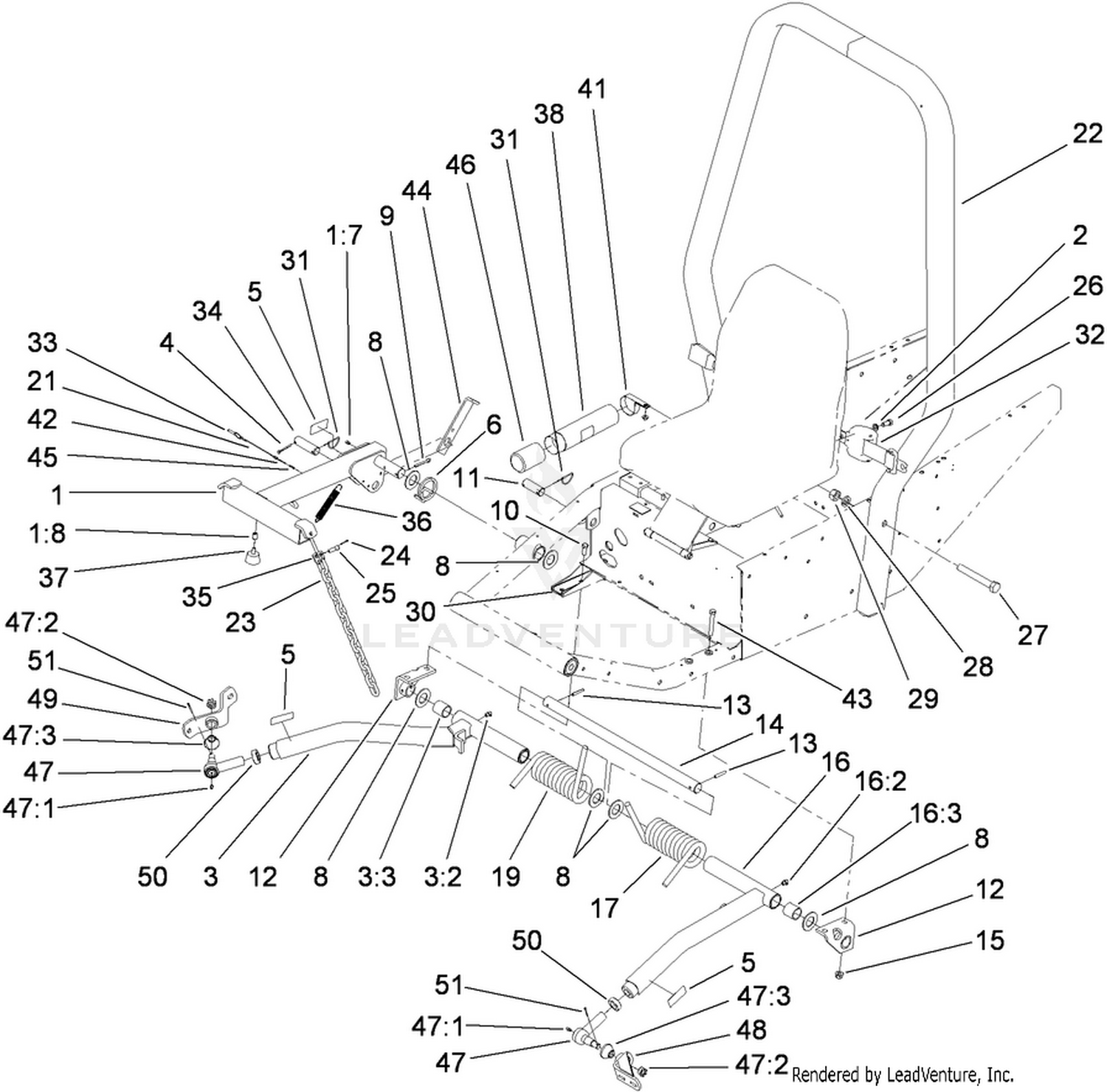 Push Arm and Roll-Over  Protection System Assembly