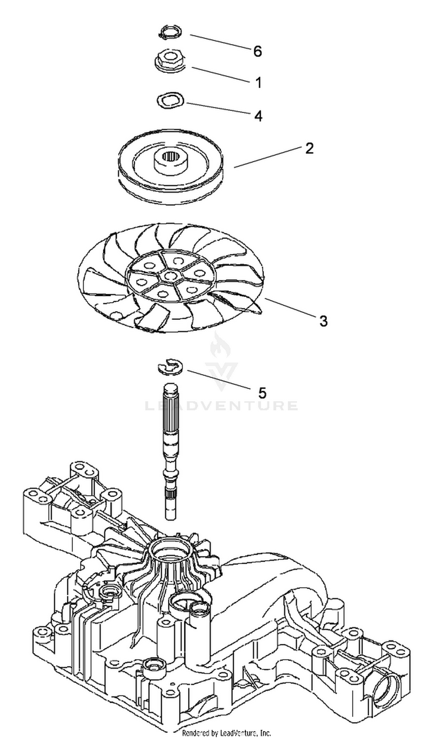 Fan Pulley Assembly  Transmission Assembly No. 114-3155
