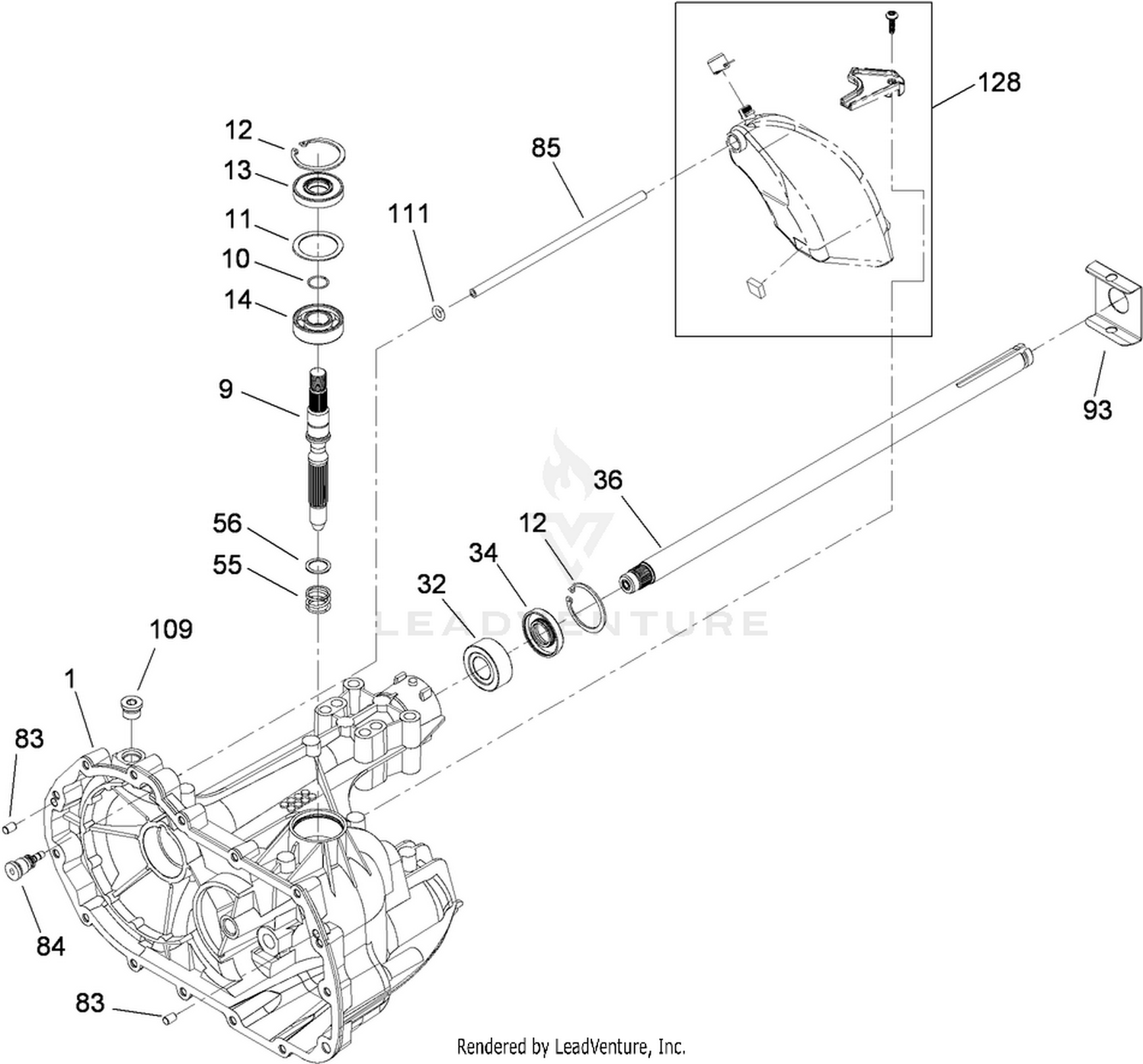 Main Housing and Bearing Assembly  Transaxle No. 104-1760