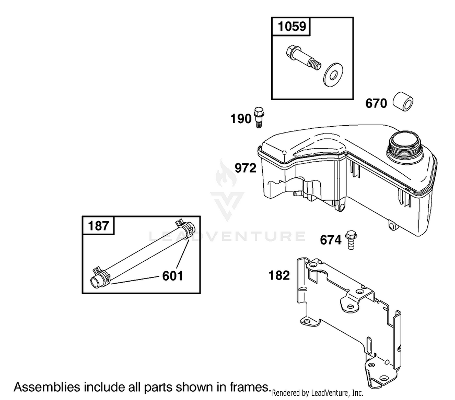 Fuel Tank Assembly Engine GTS 200 (only on: 20791)