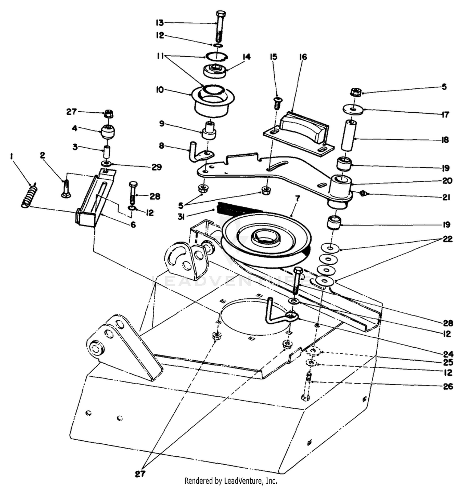 Wing Deck Spindle Drive Assembly