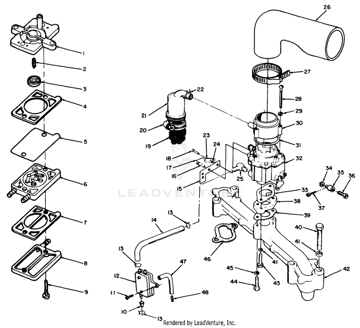 Engine, Onan Model No. B48g-Ga020 Type No. 4348g Fuel System