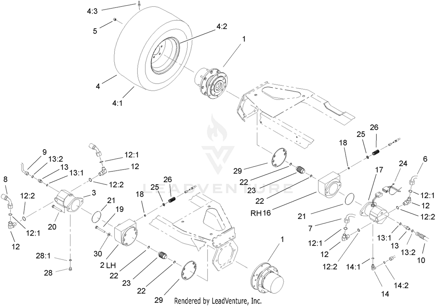 Front Axle and Brake Assembly