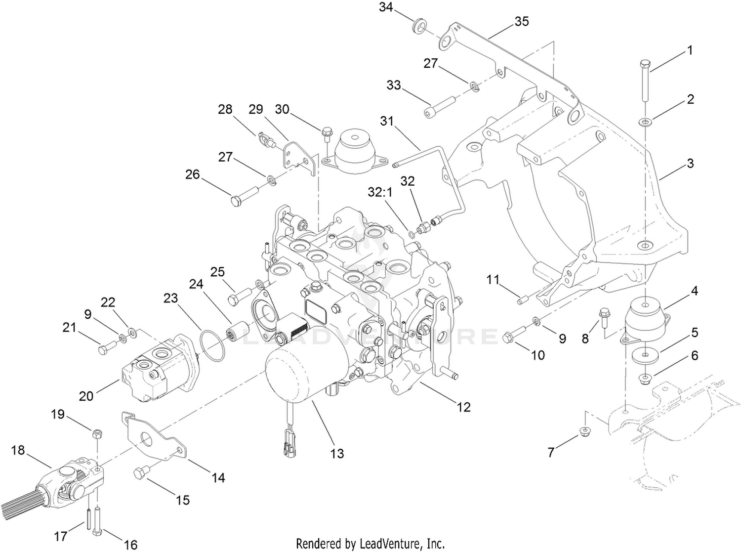 Transmission and Gear Pump Assembly
