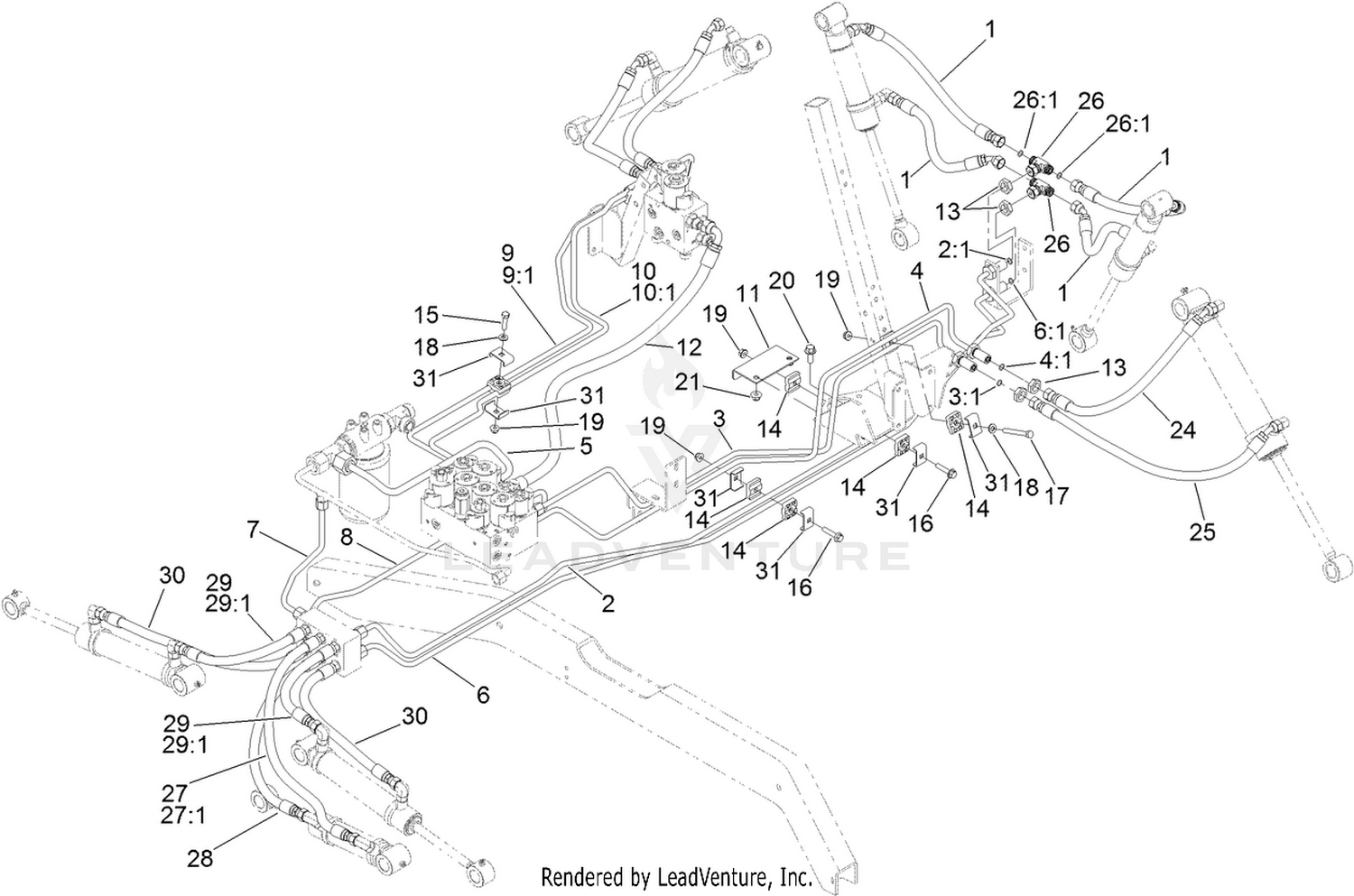 Deck Lift Hydraulic Circuit Assembly