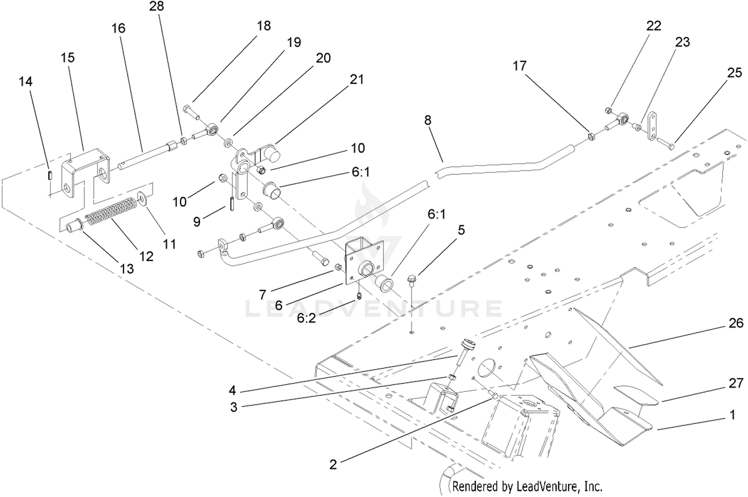 Traction Pedal and Linkage Assembly