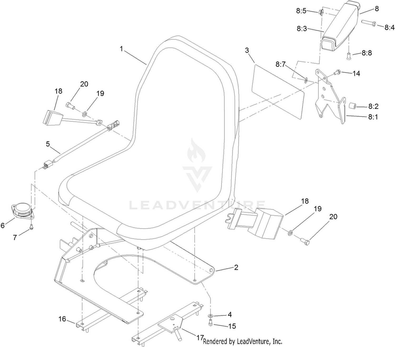 Seat and Armrest Assembly