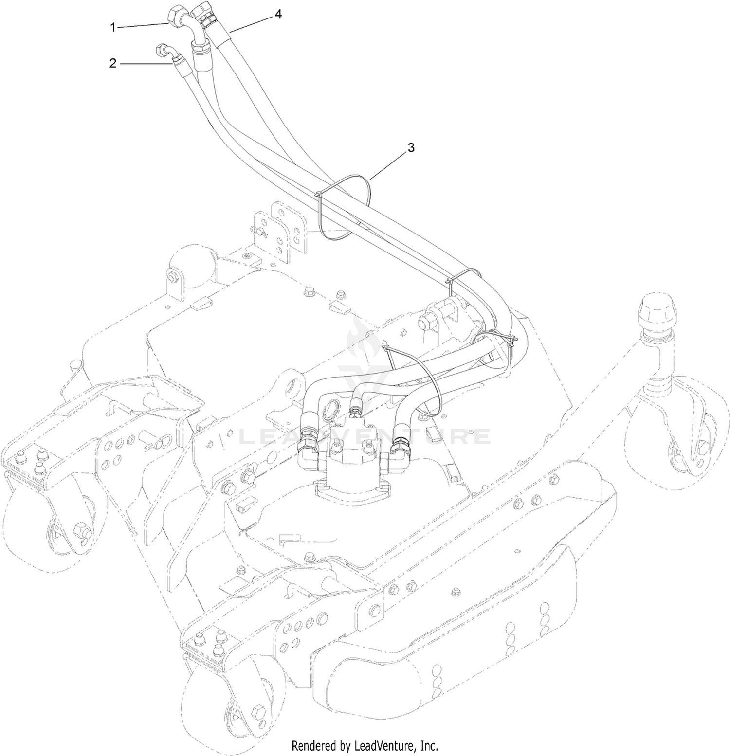 Left Deck Hose Assembly
