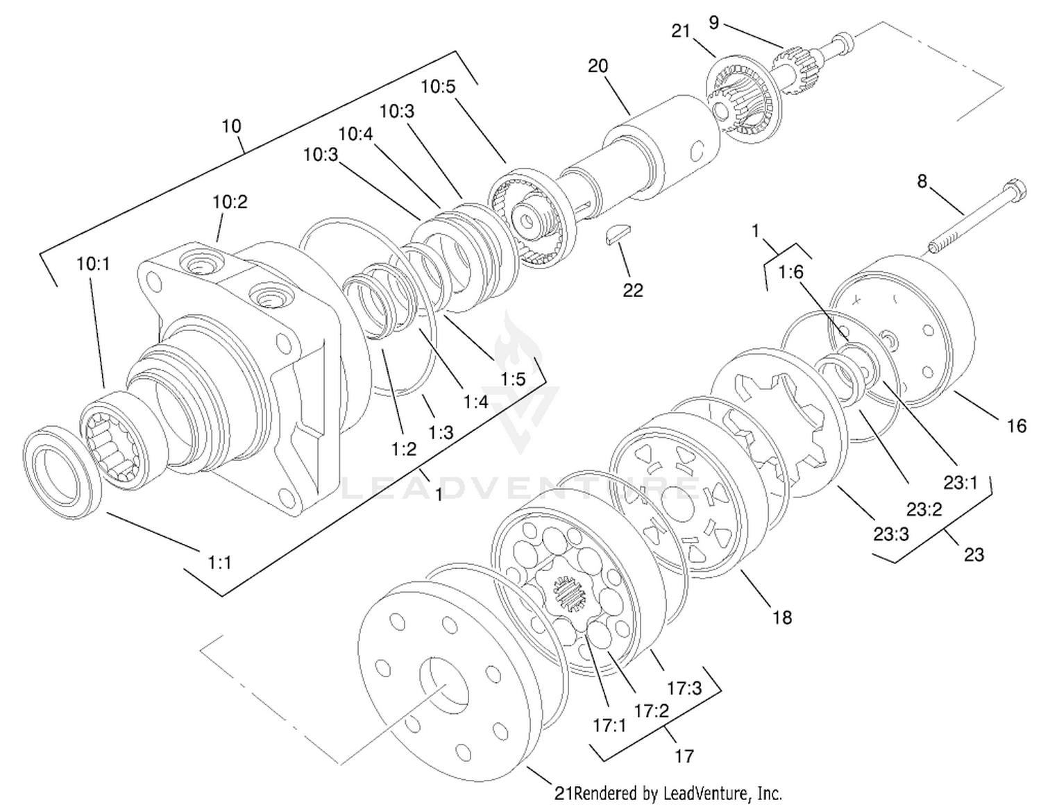 Hydraulic Wheel Motor Assembly No. 75-9990