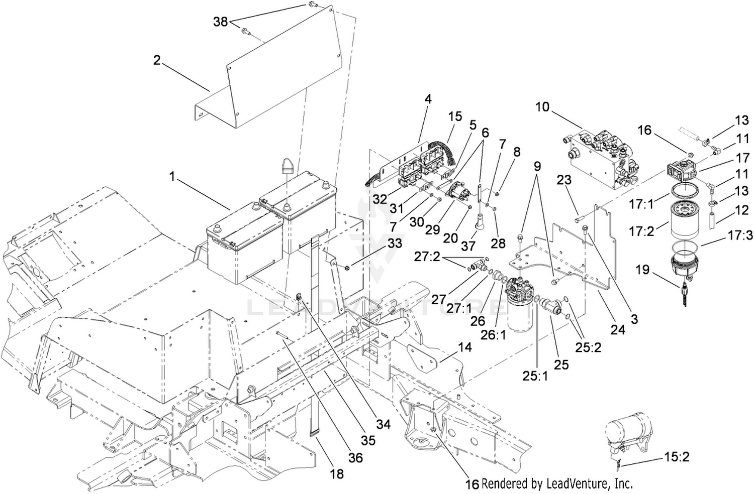 Battery and Lift Manifold Assembly