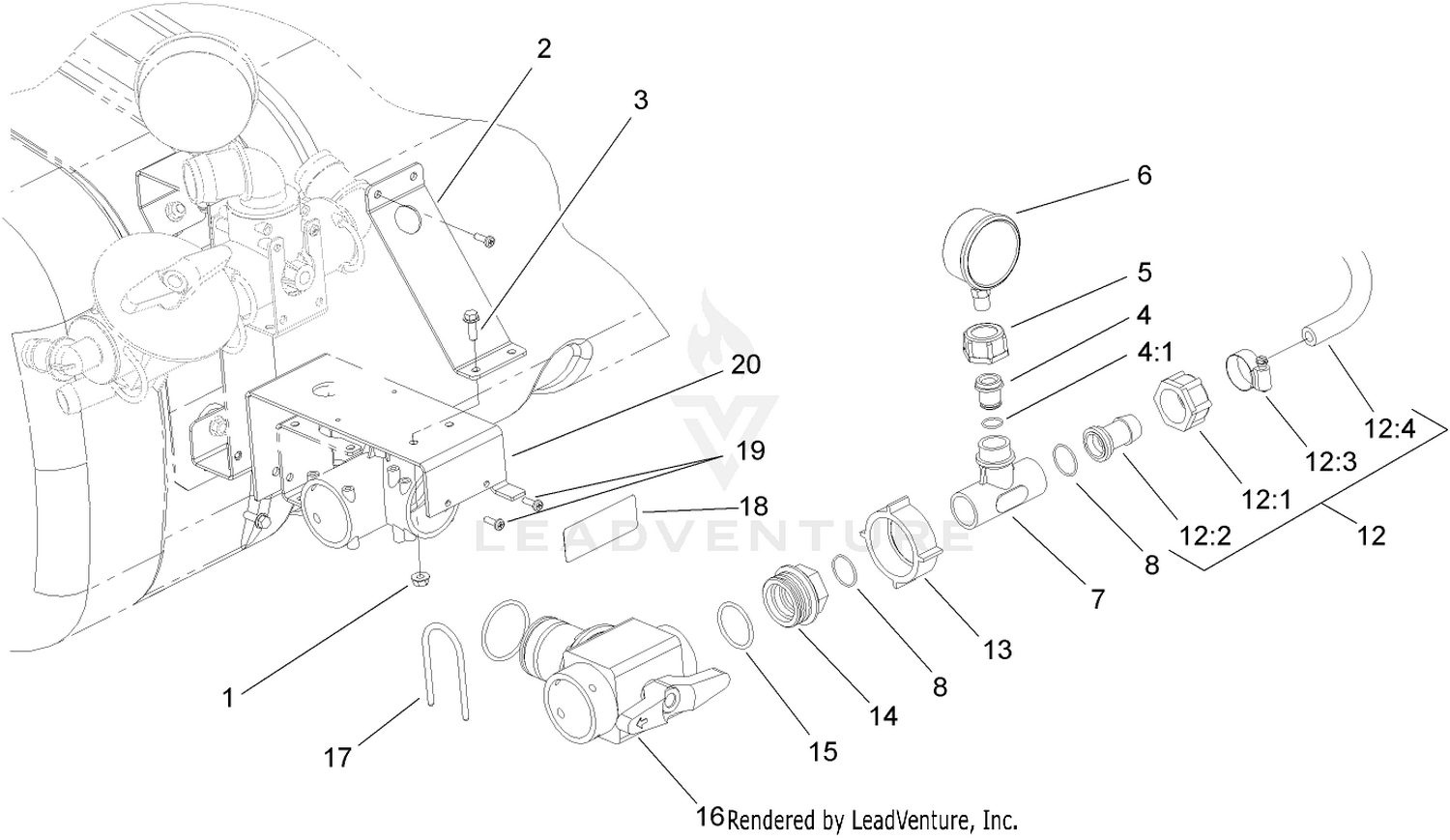 3-Way Valve and Gauge Assembly