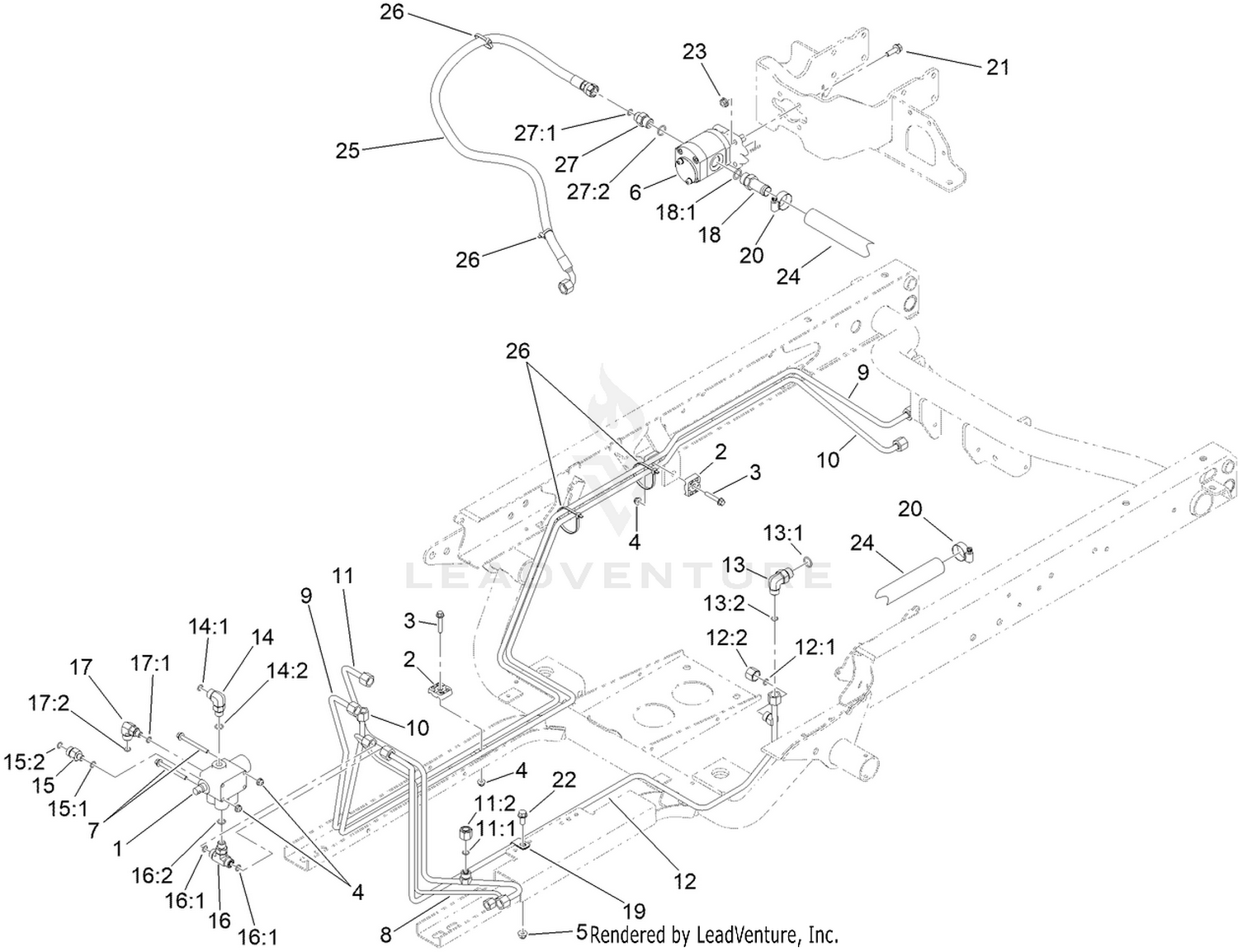 Main Hydraulic Pump and Lift Valve Assembly