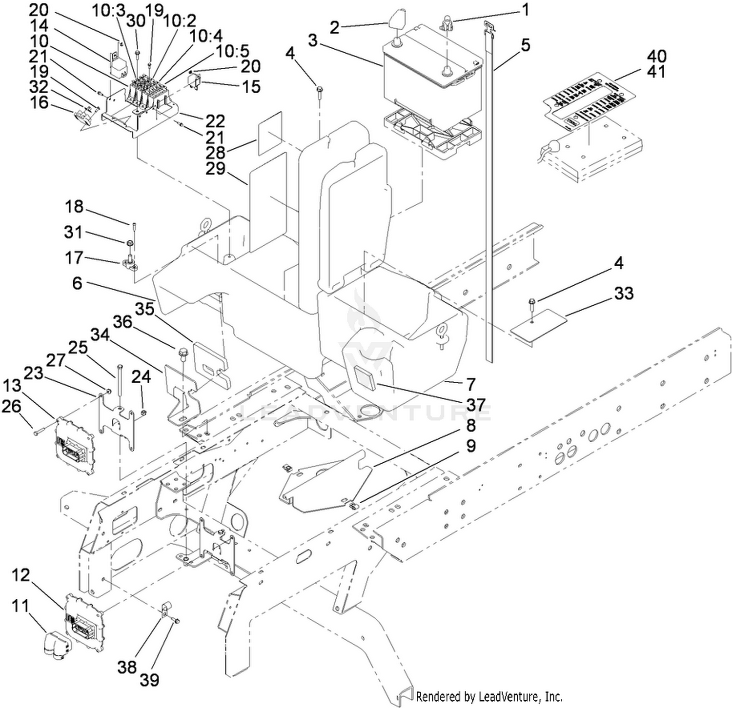 Power Center, Battery and Storage Box Assembly