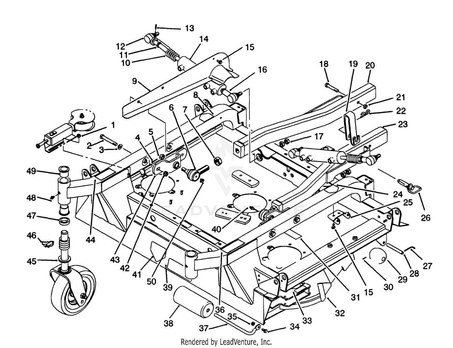 Center Deck  Carrier Frame Assembly