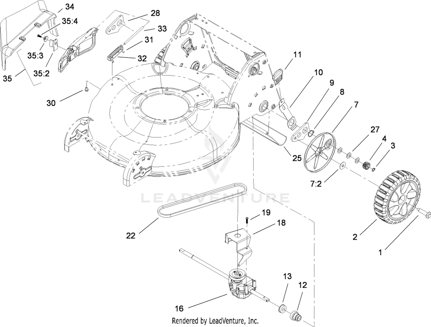 Rear Axle and Transmission Assembly
