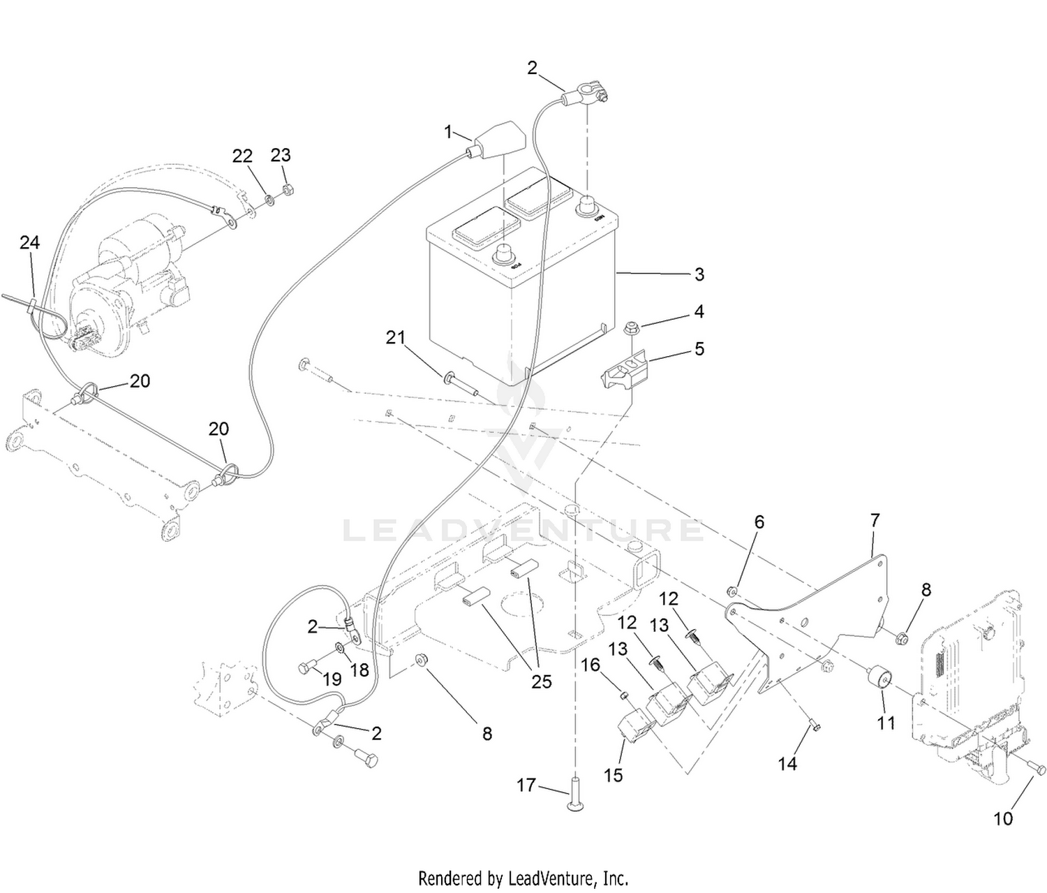 Battery and Relay Assembly