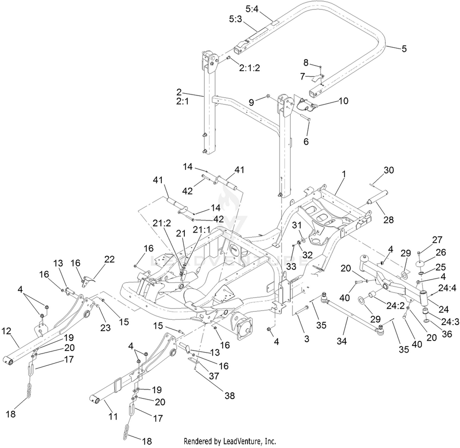Frame and Roll-Over Protection System Assembly