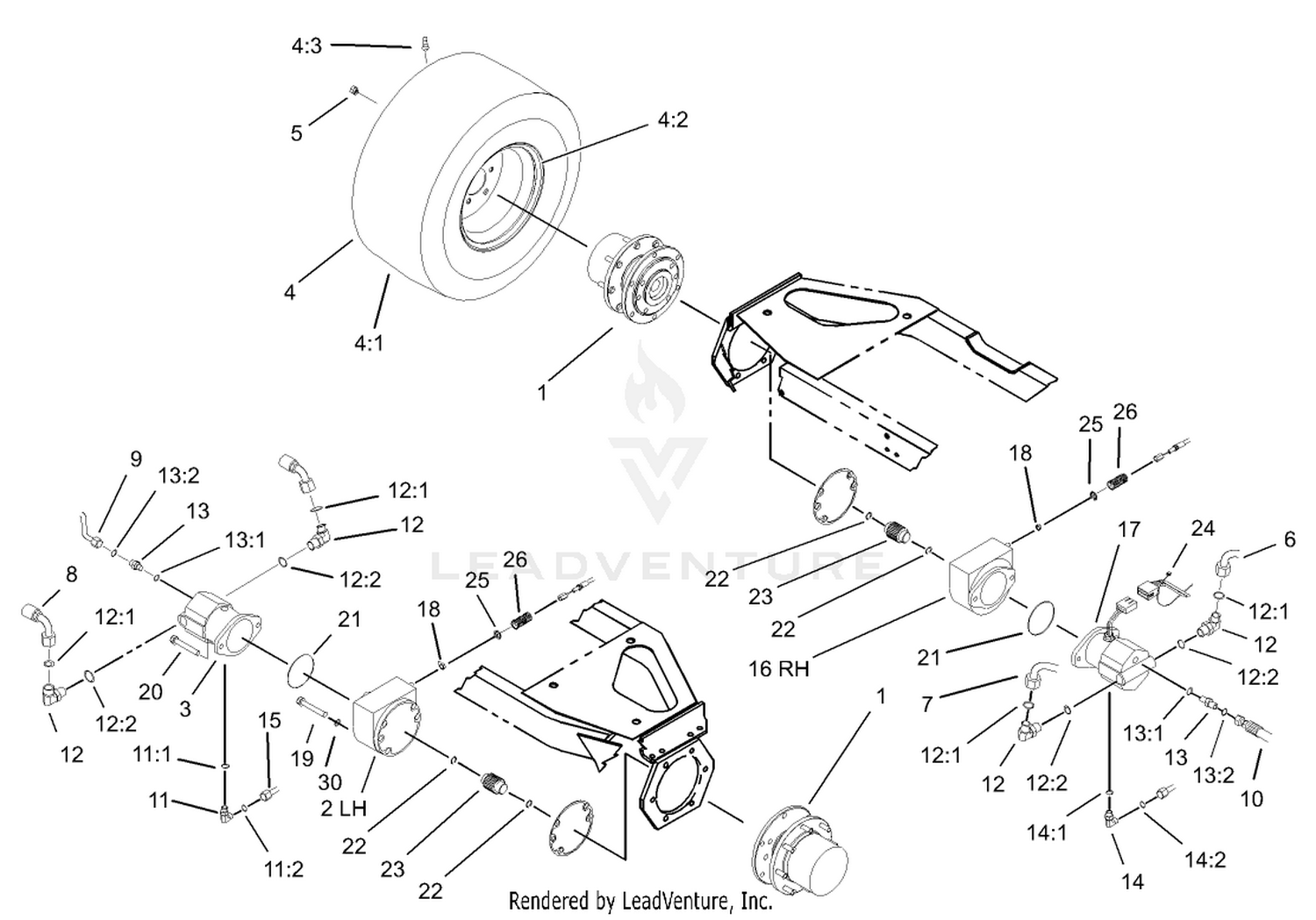 Front Axle and Brake Assembly