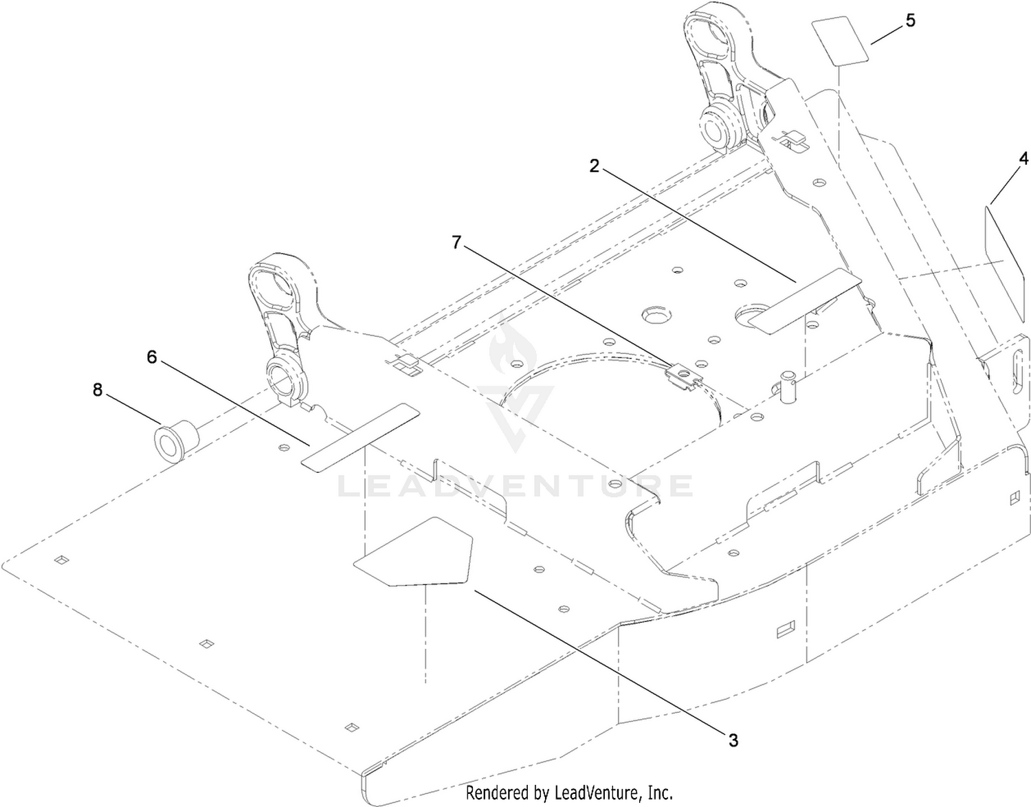 Right Front Deck and Decal Assembly No. 110-5914