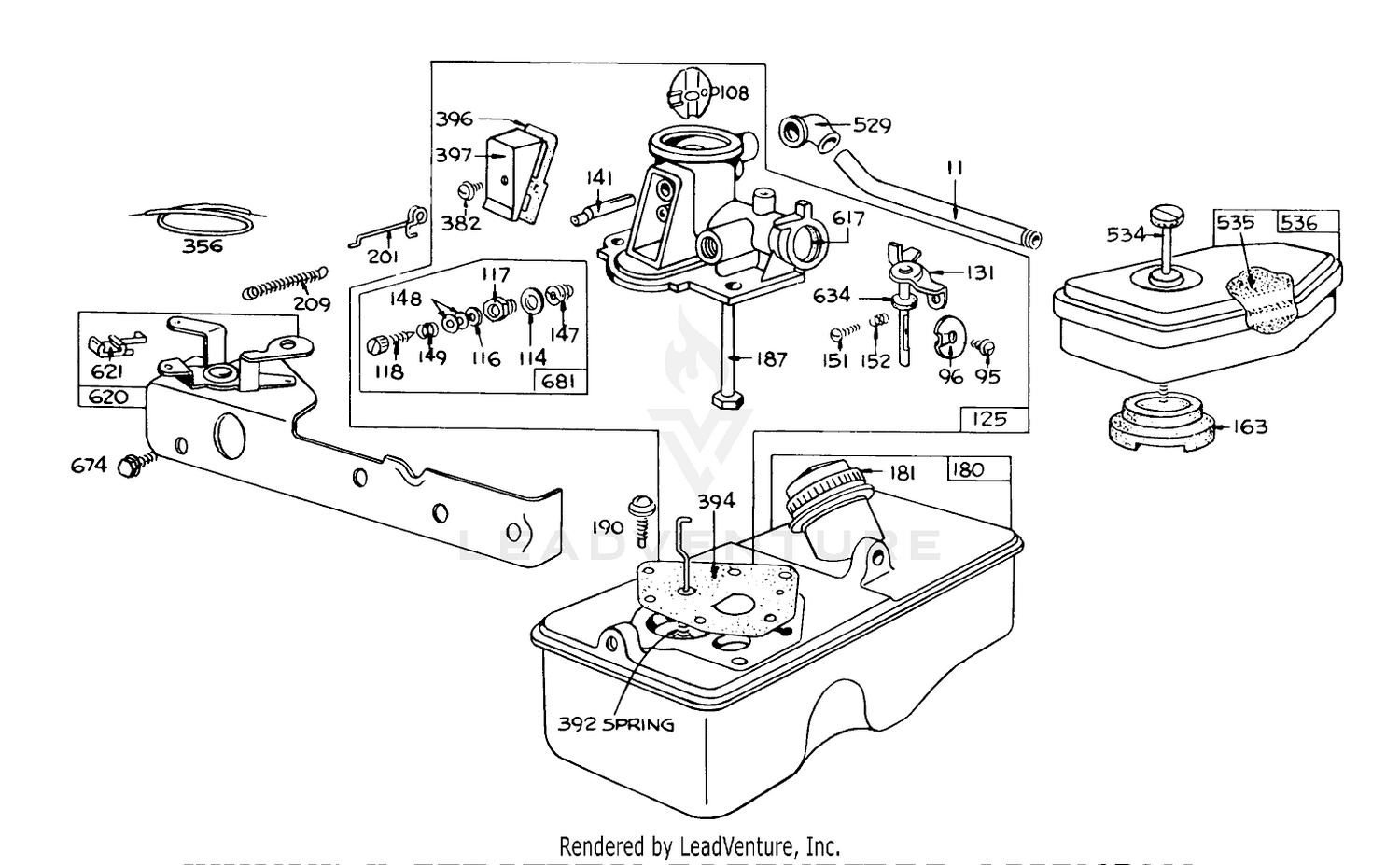 Briggs  Stratton Carburetor Assembly Model 390064 For 19" Hand Propelled Model 16073