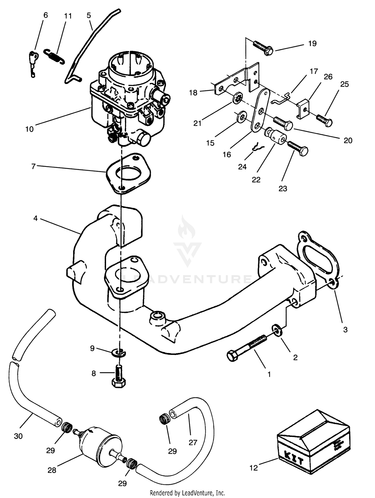 Carburetor  Intake Manifold Assembly