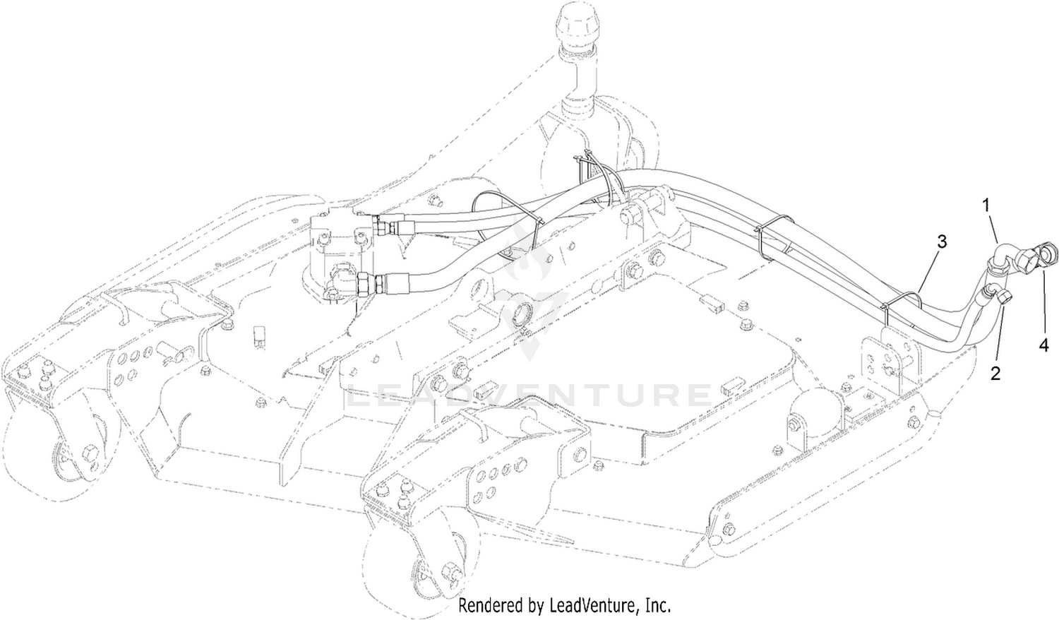 Right Deck Hose Assembly