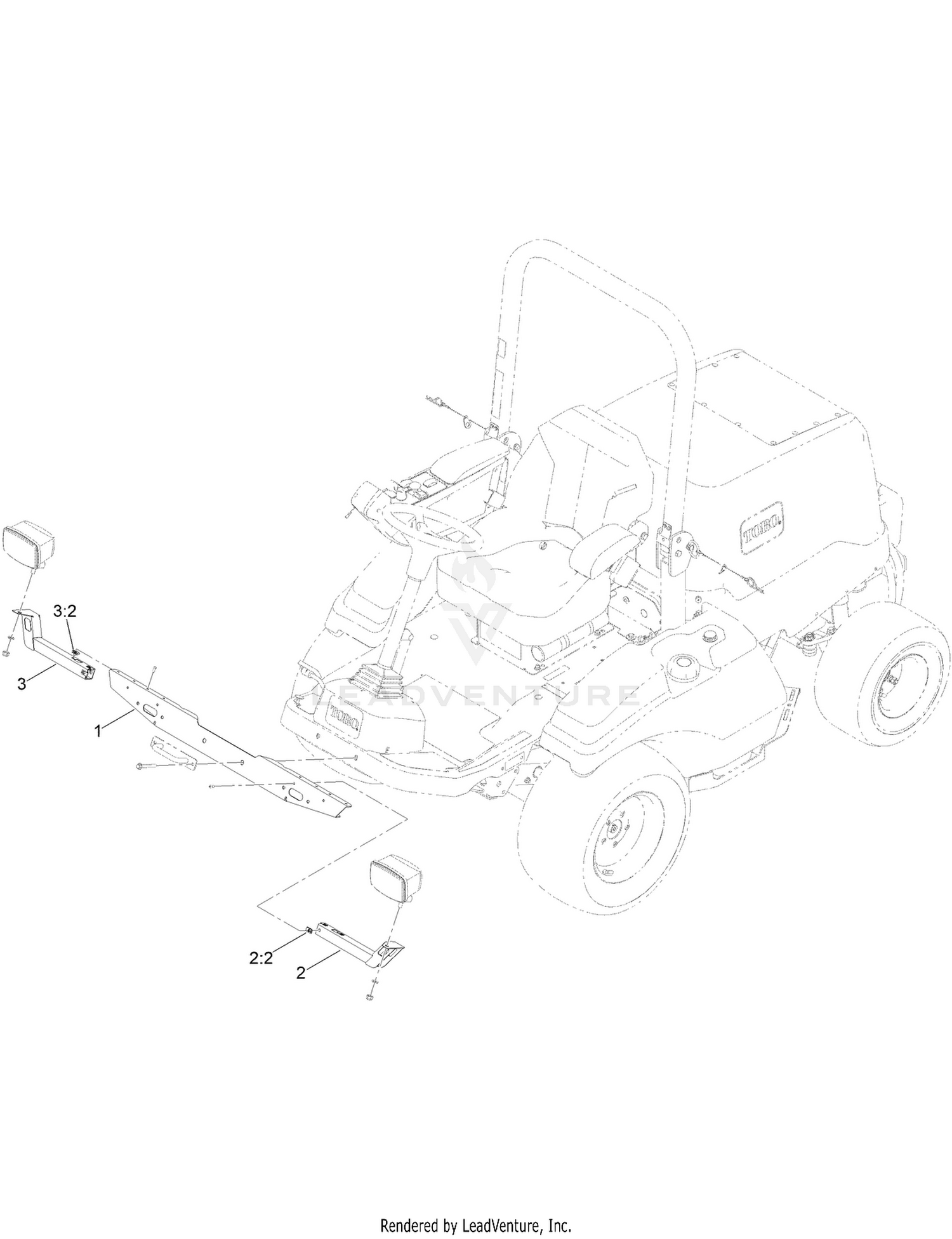 ROPS Unit Front Light Assembly
