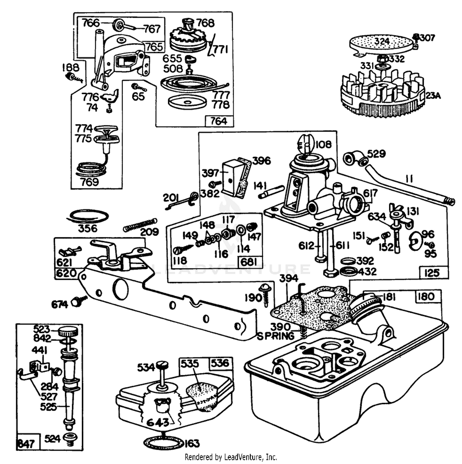 Carburetor Assembly Briggs  Stratton Model No. 92908-2055-01