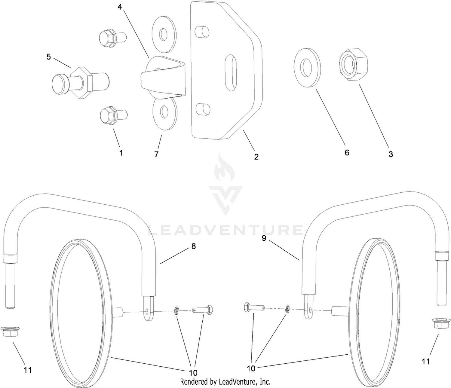 Door Striker and Mirror  Cab Assembly