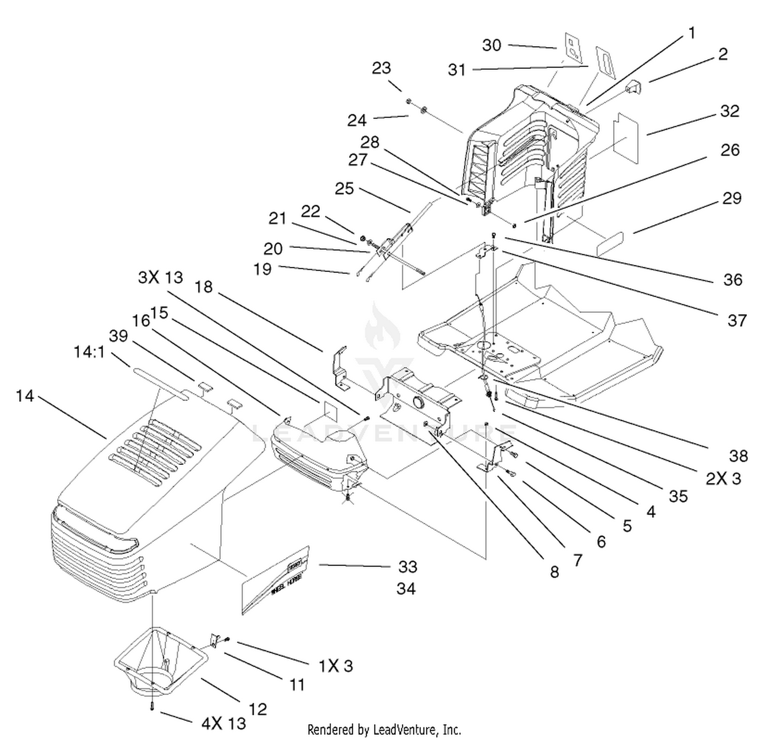 Hood  Tower Assembly