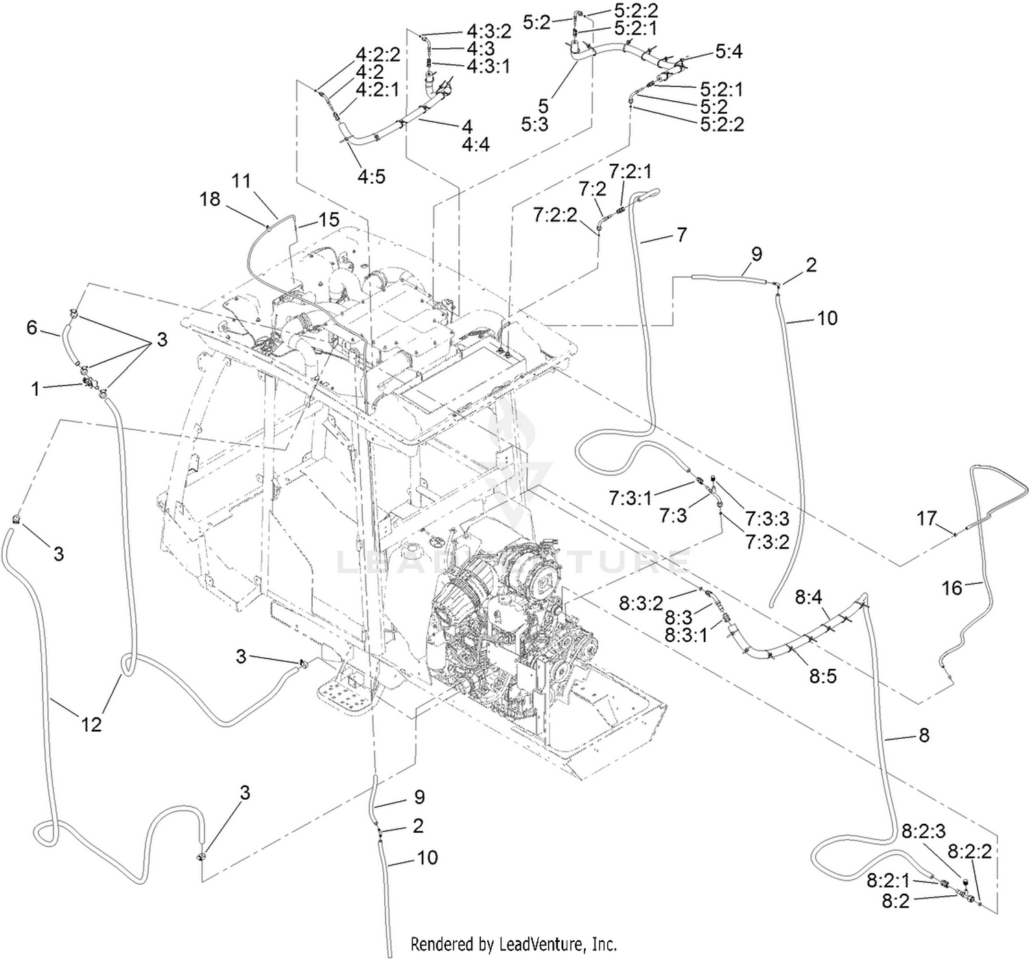 Engine Hose Routing Assembly