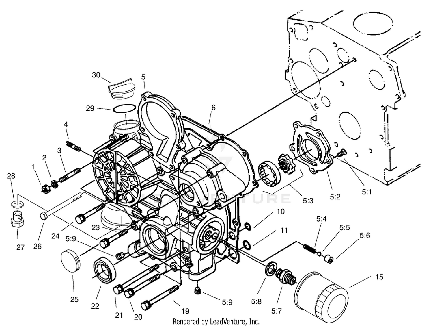 Gear Case and Oil Filter Assembly