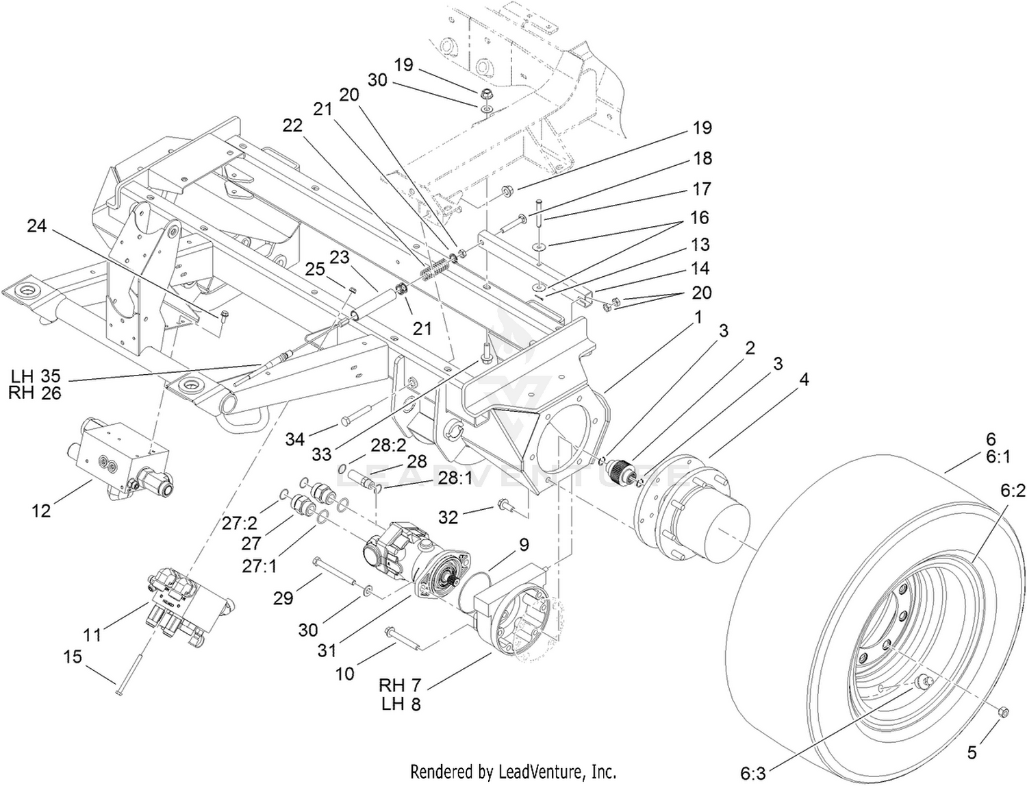 Front Axle and Brake Assembly