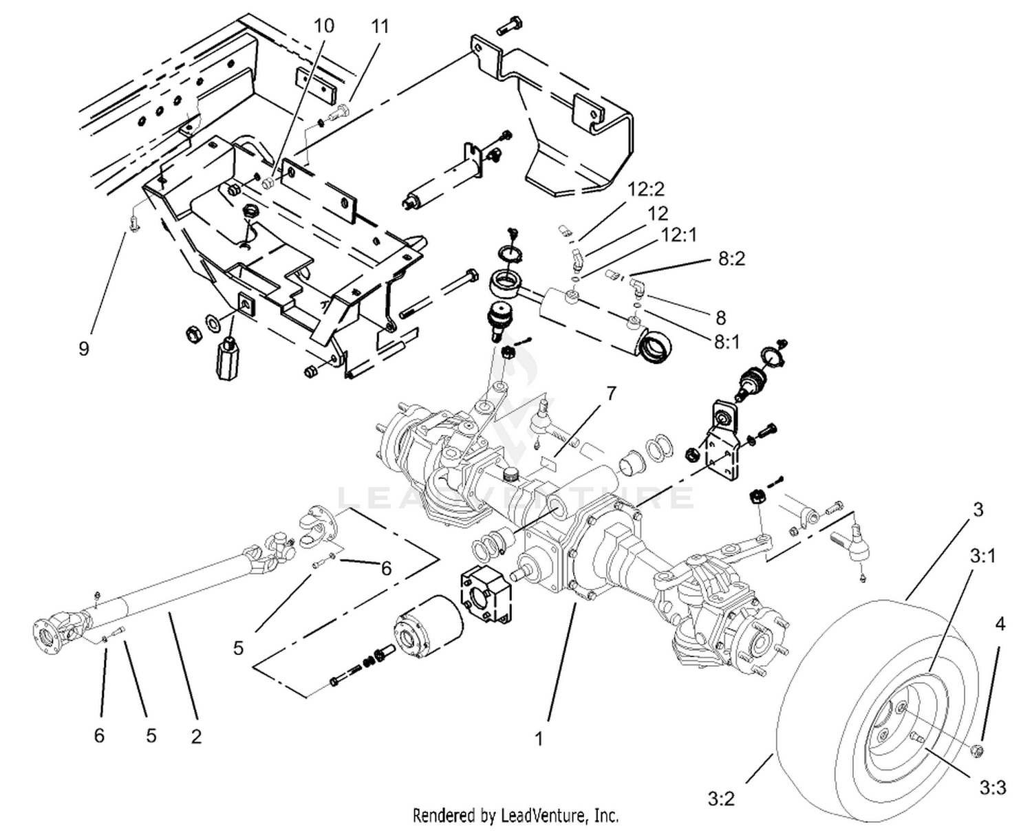 4 WD Rear Axle Assembly