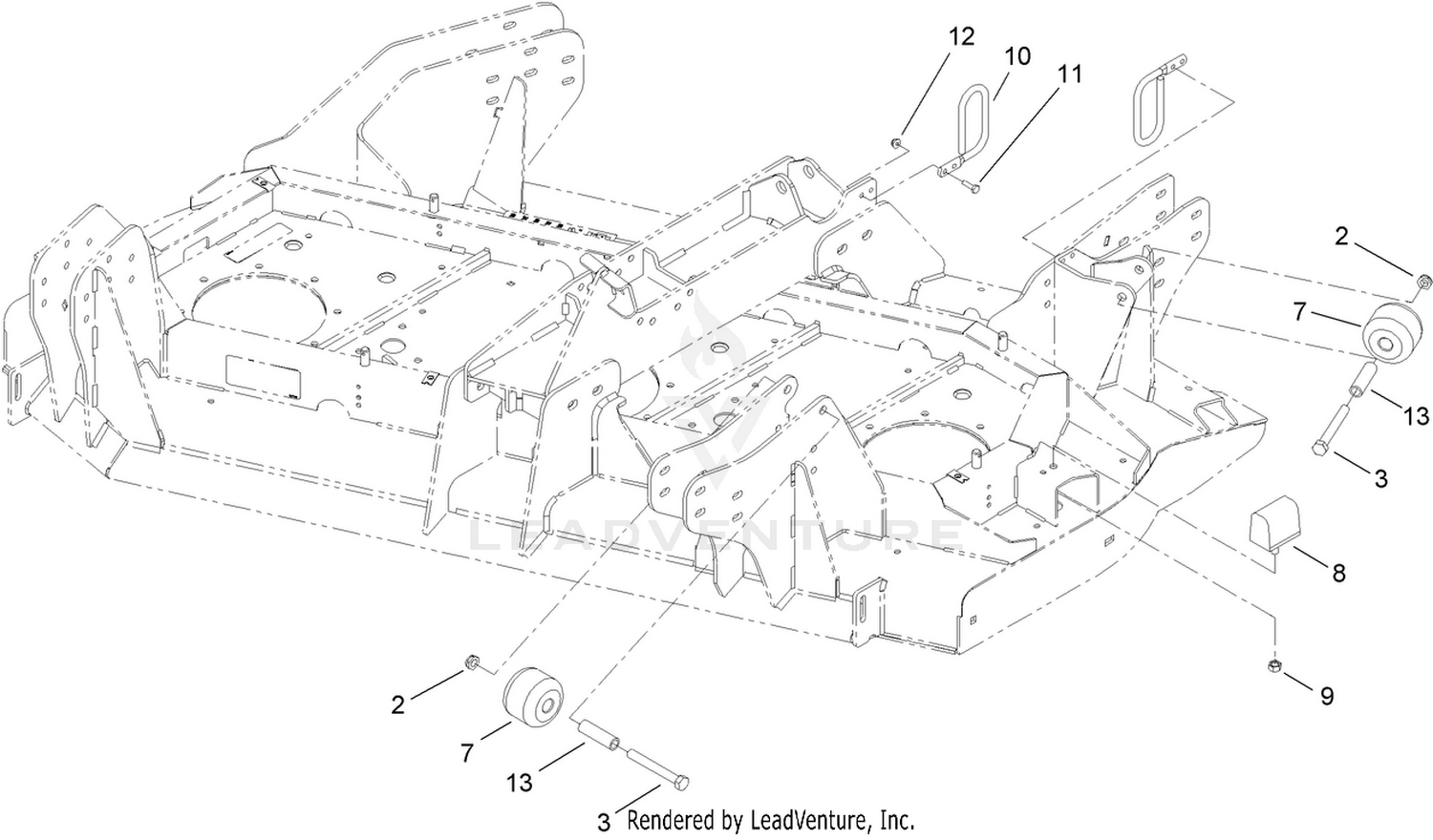 Left Deck  Stop and Hose Guide Assembly