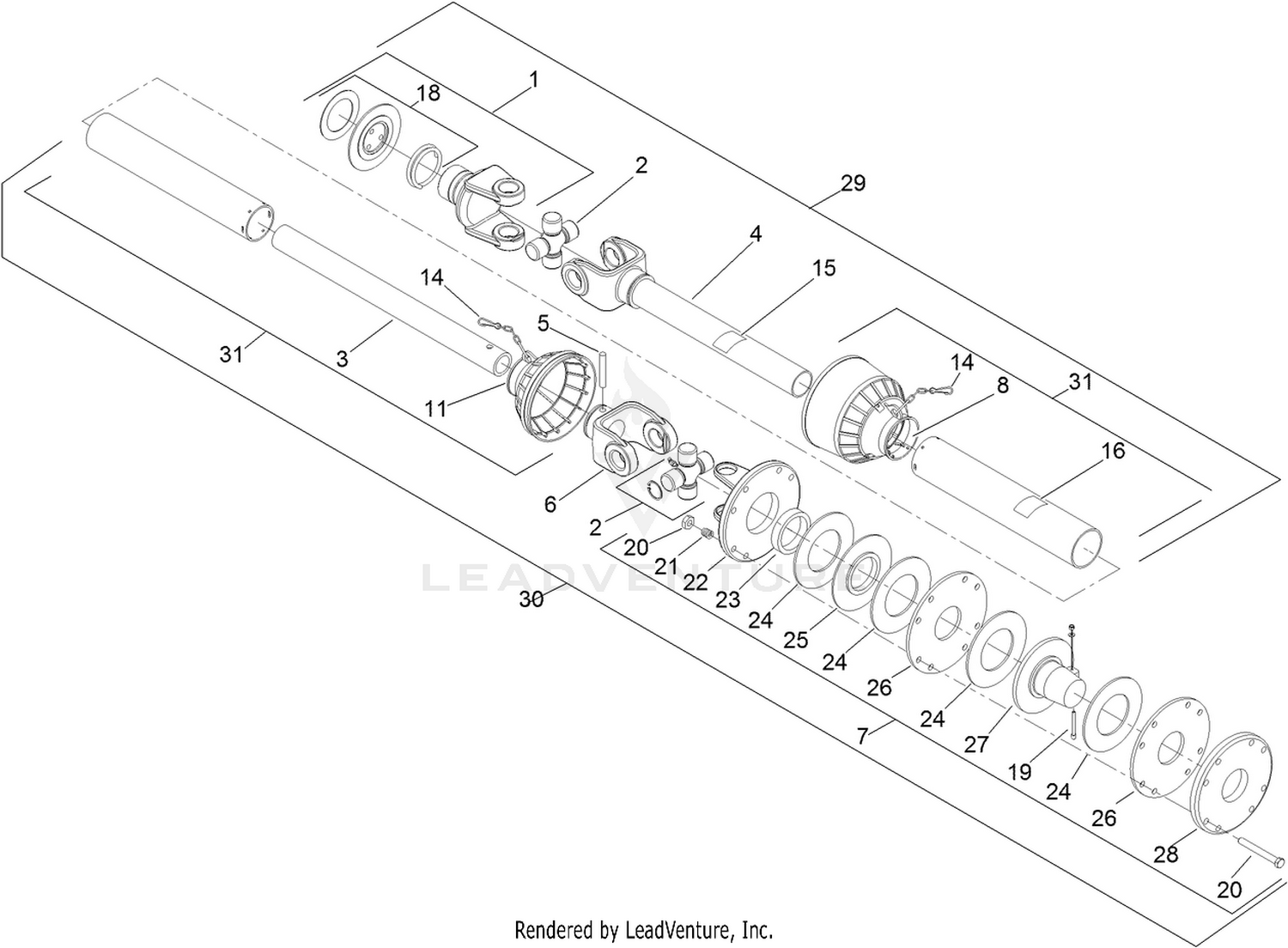 PTO Shaft Assembly No. 137-7324