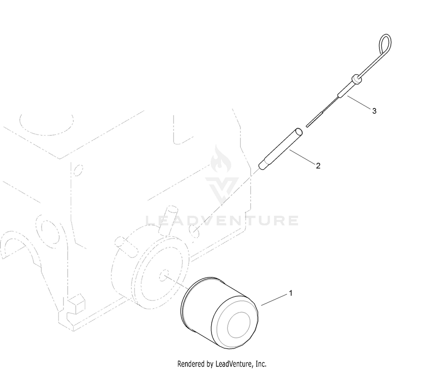 Engine Oil Filter and Dipstick Assembly
