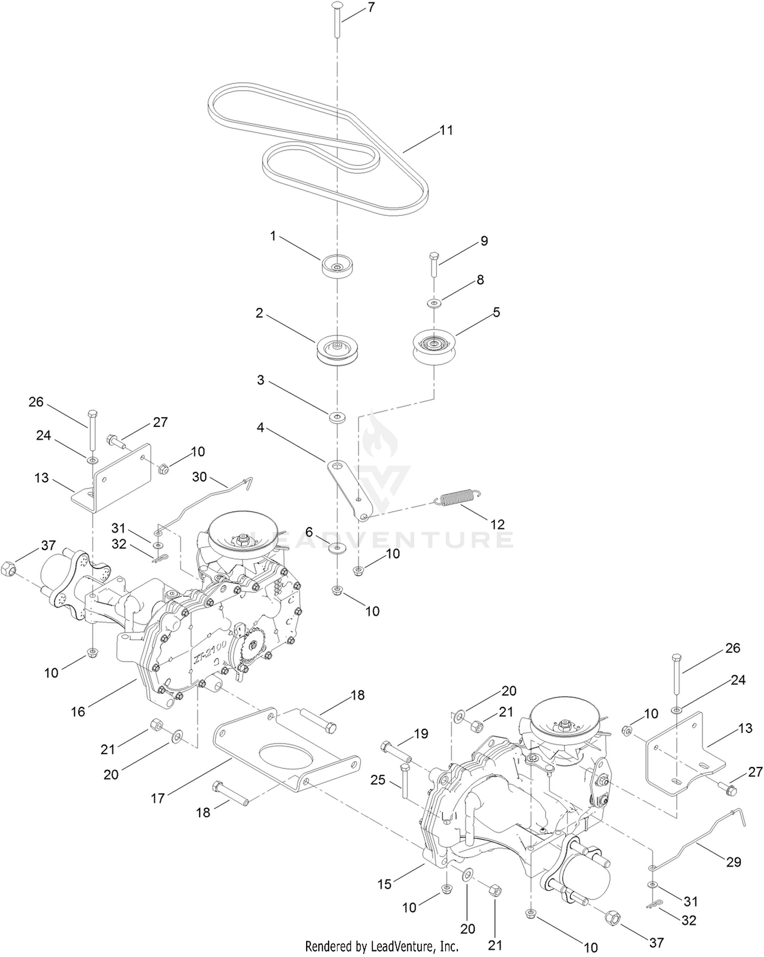 Hydro Transaxle Drive And Rear Wheel Assembly