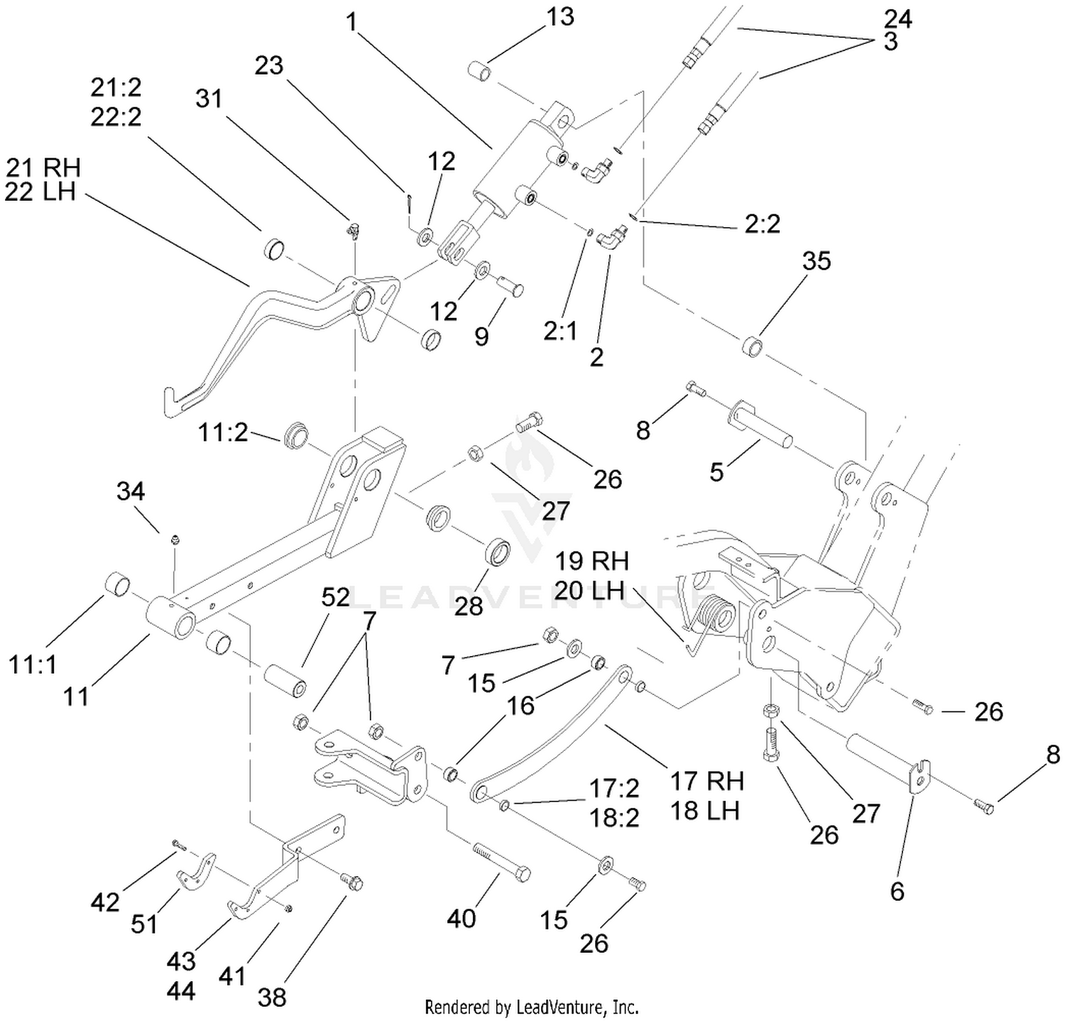 Left Hand and Right Hand Lift Arm Assembly