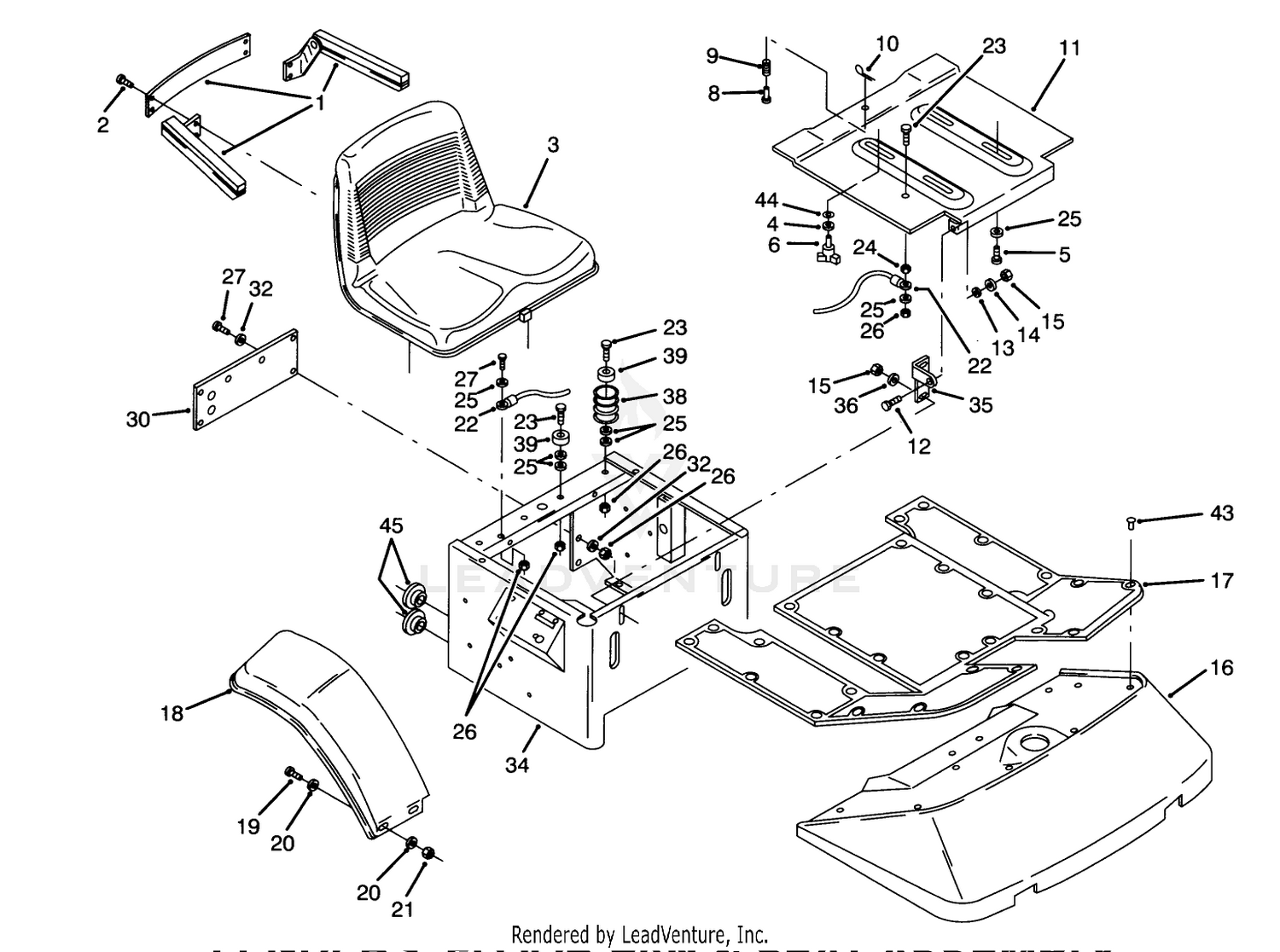 Fenders, Floor Pan  Seat Assembly