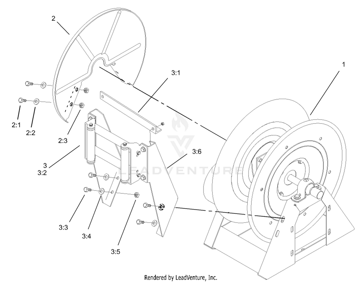 Hose Reel Guide and  Chain Guard Assembly No. 104-8802