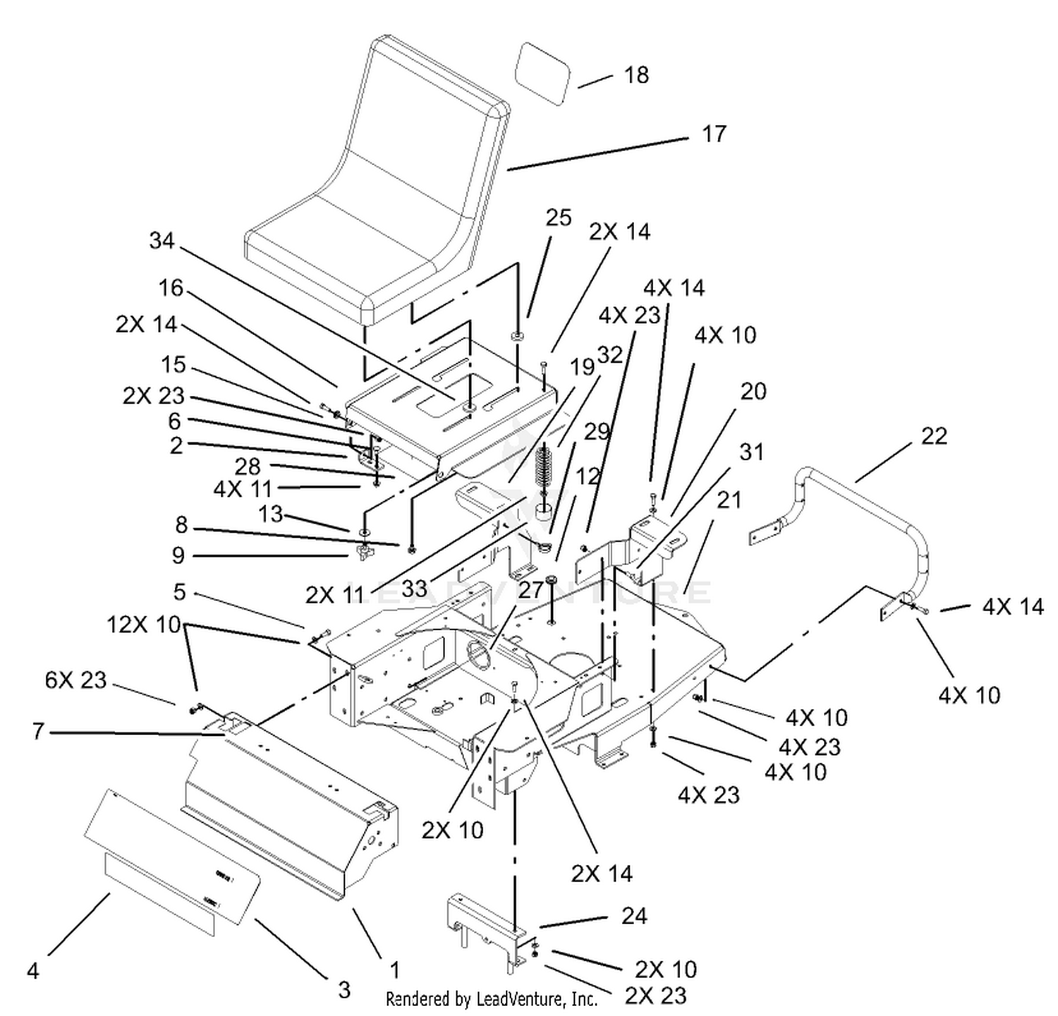 Main Frame and Seat Assembly