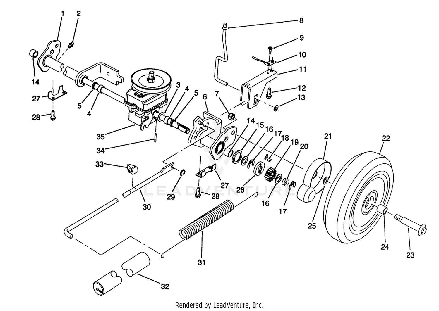 S.p. Rear Axle Assembly (model No. 20915 Only)